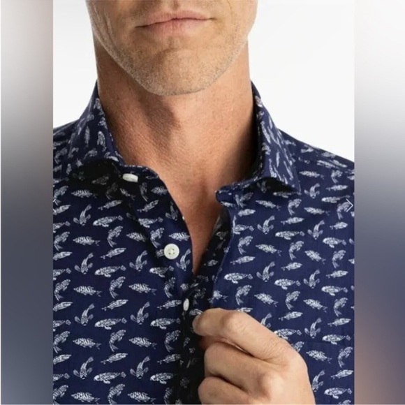 Johnnie-O Blue Tottenham Hangin’ Out Button Up Shirt XL - Picture 2 of 9